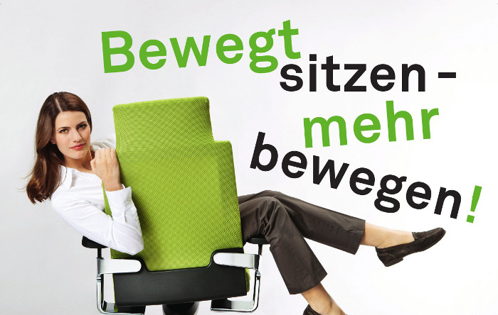 Aktion für mehr Bewegung im Büro, auch im Sitzen