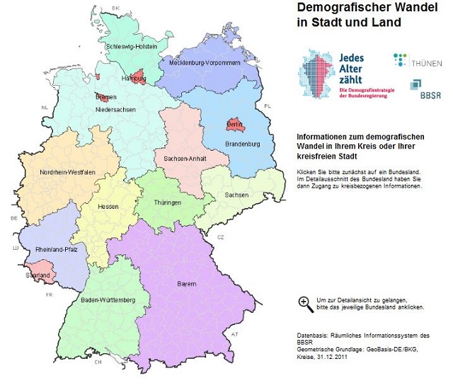 Snapshot zur interaktiven Demografiekarte